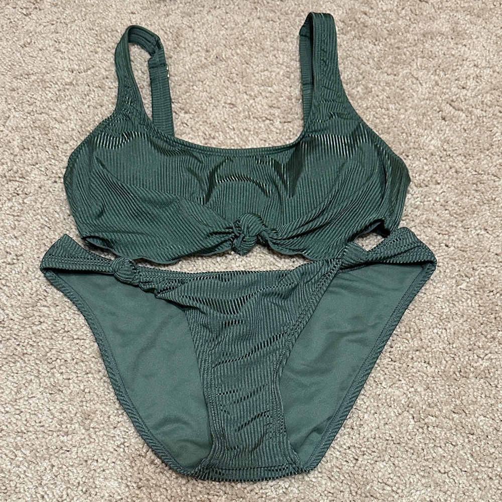 SO Green Ribbed Bikini Set (M top / S bottom)